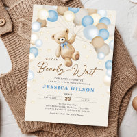 We Can Bearly Wait Teddy Bear Baby Boy Shower