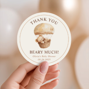 We Can Bearly Wait Teddy Bear Baby Shower Favor Classic Round Sticker