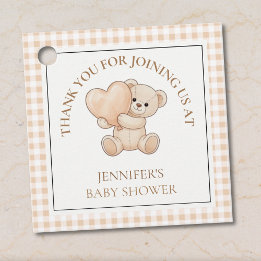 We Can Bearly Wait Teddy Bear Baby Shower Favour Tags