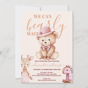 We can Bearly Wait Teddy Bear Baby Shower Invitation