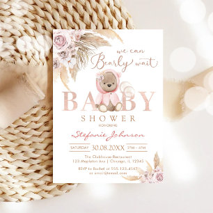 We Can Bearly Wait Teddy Bear Baby Shower Invitation