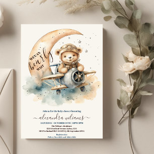 We Can Bearly Wait Teddy Bear  Baby Shower  Invitation