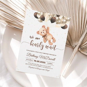 We can Bearly wait Teddy Bear baby shower Invitation
