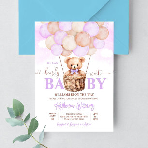 We Can Bearly Wait Teddy Bear Baby Shower Invitation