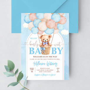 We Can Bearly Wait Teddy Bear Baby Shower Invitation