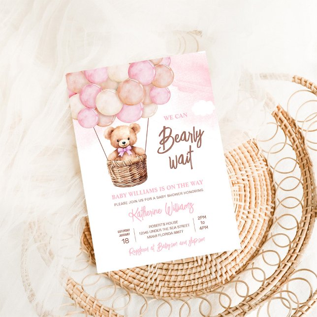 We Can Bearly Wait Teddy Bear Baby Shower Invitation (Creator Uploaded)
