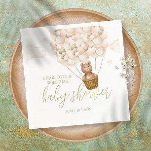 We Can Bearly Wait Teddy Bear Baby Shower Napkin