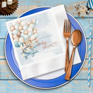 We Can Bearly Wait Teddy Bear Baby Shower Napkin