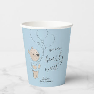 We Can Bearly Wait Teddy Bear Baby Shower Paper Cups