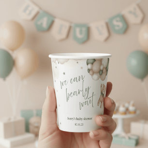 “We Can Bearly Wait” Teddy Bear Baby Shower  Paper Cups