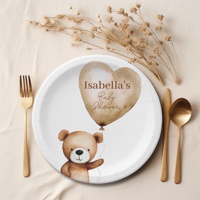 We Can Bearly Wait Teddy Bear Baby Shower Paper Plate (We Can Bearly Wait Teddy Bear Baby Shower Paper Paper Plates)
