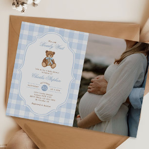 We Can Bearly Wait Teddy Bear Baby Shower Photo Invitation