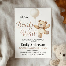 We Can Bearly Wait Teddy Bear Balloon Baby Shower