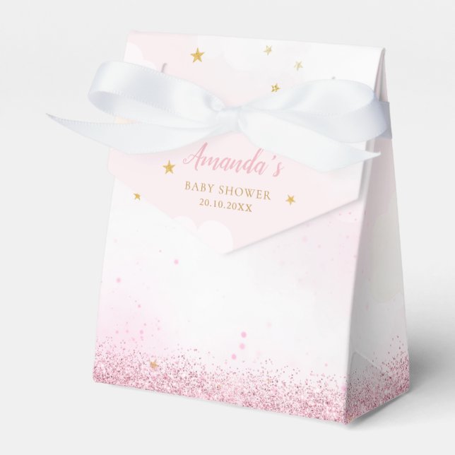 We Can Bearly Wait Teddy Bear Girl Baby Shower Favour Box (Front Side)