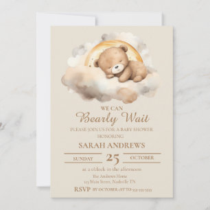 We Can Bearly Wait Teddy Bear Invitation 