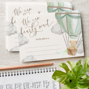 We Can Bearly Wait Teddy Bear Mint Baby Shower Envelope