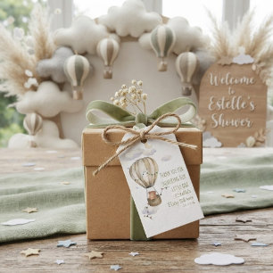 We Can Bearly Wait Teddy Bear Moon Stars Baby Show Gift Tags