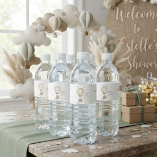 We Can Bearly Wait Teddy Bear Neutral Baby Shower  Water Bottle Label