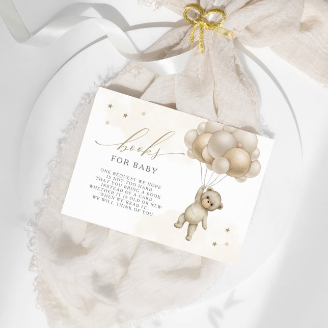 We Can Bearly Wait Teddy Bear Neutral Bring a Book Enclosure Card (Creator Uploaded)