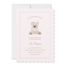We Can Bearly Wait Teddy Bear Pink Baby Shower