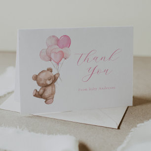 We Can Bearly Wait Teddy Bear Thank You Note Card