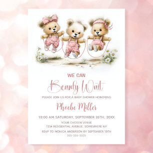 We Can Bearly Wait Teddy Bears with Jump Ropes Invitation