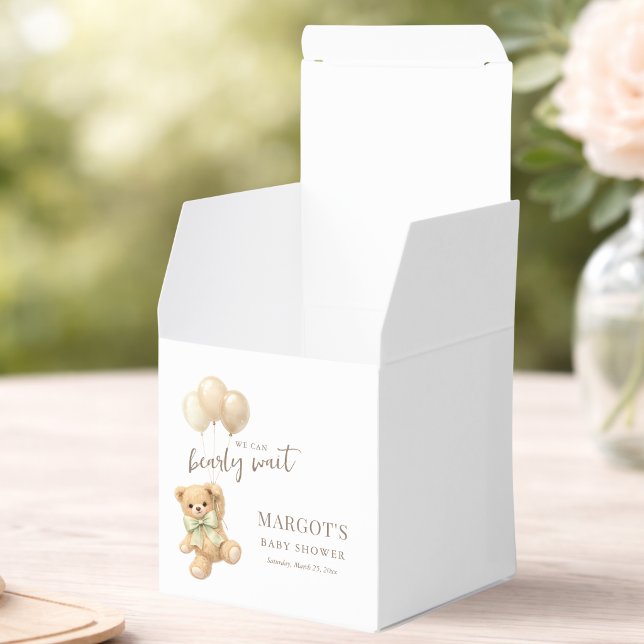 We Can Bearly Wait Theme Baby Shower Favour Box (Creator Uploaded)