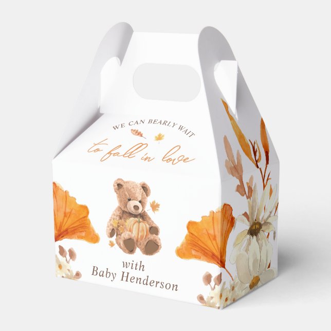 We Can Bearly Wait to Fall In Love Baby Shower Favour Box (Front Side)