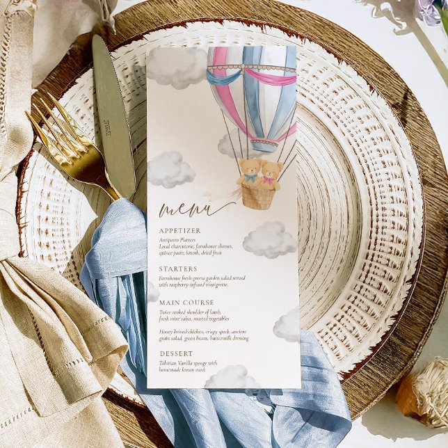 We Can Bearly Wait Twins Baby Shower  Menu (Creator Uploaded)