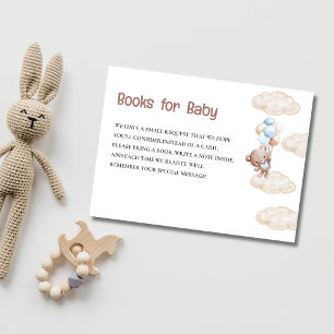 we can bearly wait watercolor baby shower book enclosure card