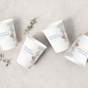 we can bearly wait watercolor blue baby shower paper cups