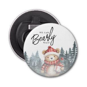 We Can Bearly Wait Winter Baby Shower Bottle Opener