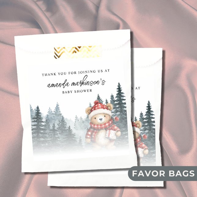 We Can Bearly Wait Winter Baby Shower Favour Bag (Creator Uploaded)