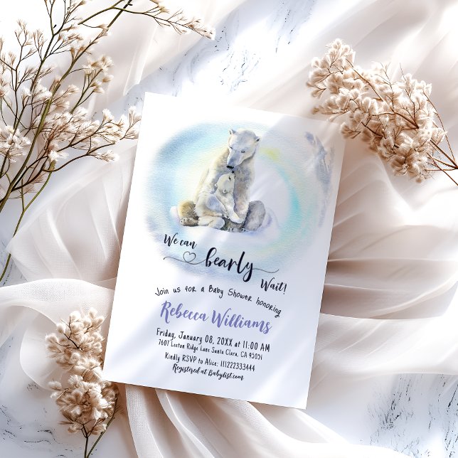 We Can Bearly Wait Winter Baby Shower Invitation (Creator Uploaded)