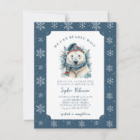We Can Bearly Wait Winter Baby Shower Invitation 
