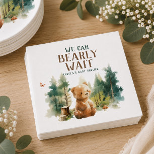 We Can Bearly Wait Woodland Baby Shower Napkins
