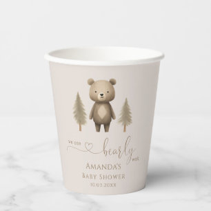 We Can Bearly Wait Woodland Bear Baby Shower Paper Cups
