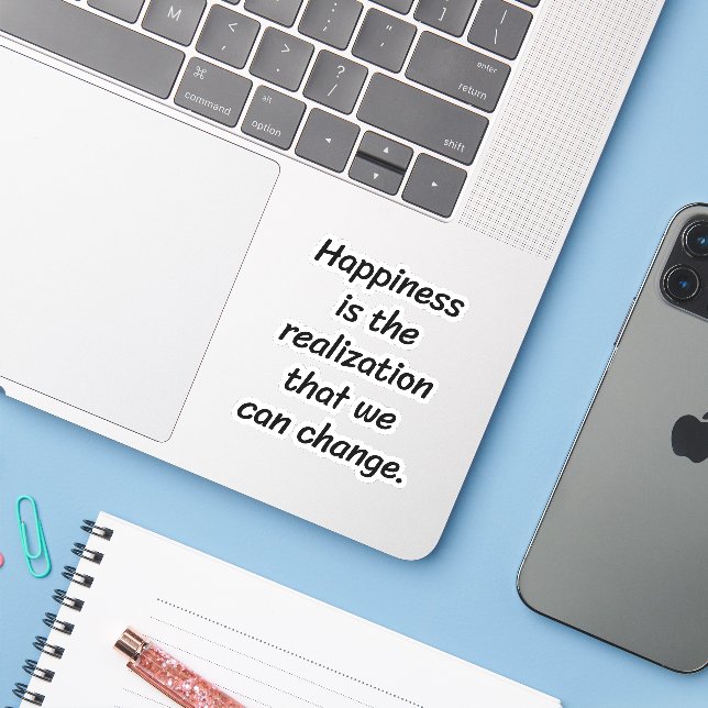 We Can Change Custom-Cut Vinyl Sticker (Laptop w/ iPhone)