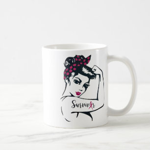 We Can Cure It Rosie Riveter Breast Cancer Survivo Coffee Mug
