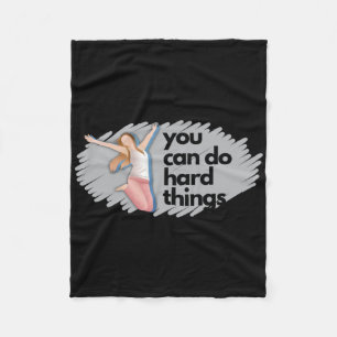 We Can Do Hard Things Sticker Sticker Fleece Blanket
