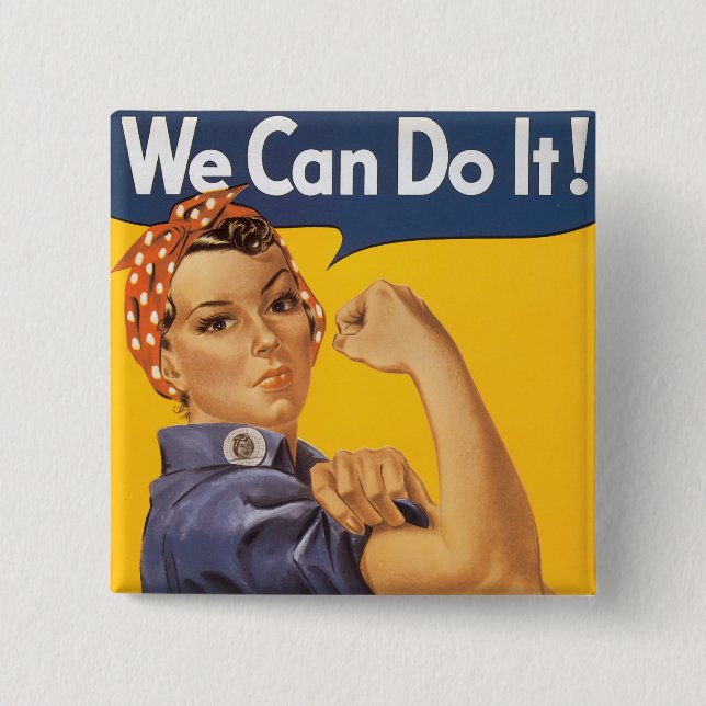 We Can Do It! 15 Cm Square Badge (Front)