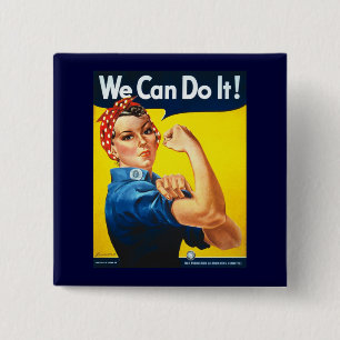 We Can Do It 15 Cm Square Badge