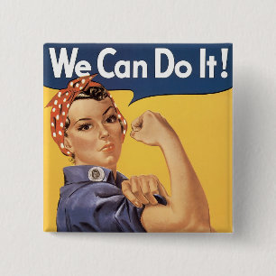 We Can Do It! 15 Cm Square Badge