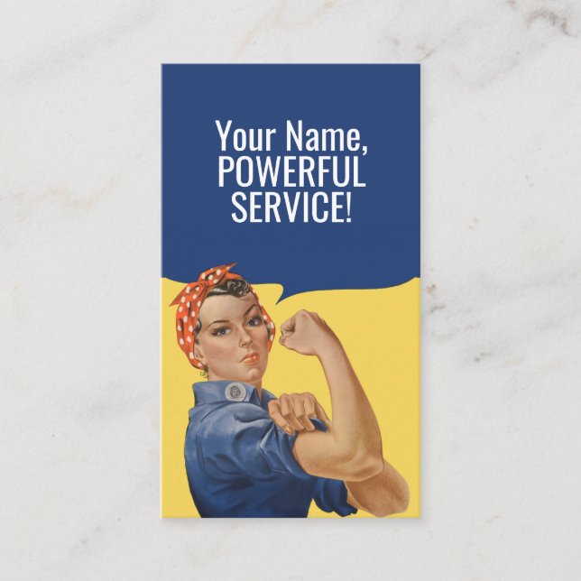 We can do it Custom Rosie The Riveter Feminist Business Card (Front)