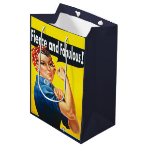 We can do it Fierce and Fabulous Rosie the Riveter Medium Gift Bag