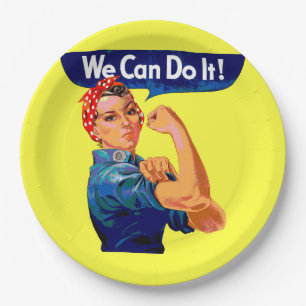 We Can Do It - Motivational Pop Art   Paper Plate