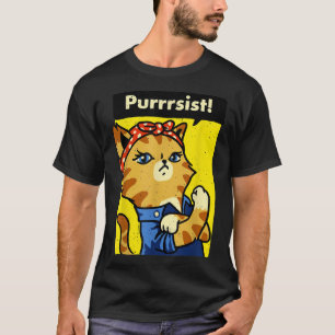 We Can Do It Poster Strong Women's March Cat Love T-Shirt