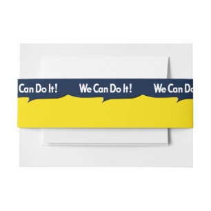 We Can Do it Rosie Graphic Bubble Invitation Belly Band