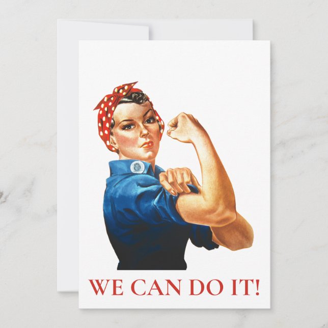 We Can Do It Rosie Riveter Women Power WWII Holiday Card (Front)