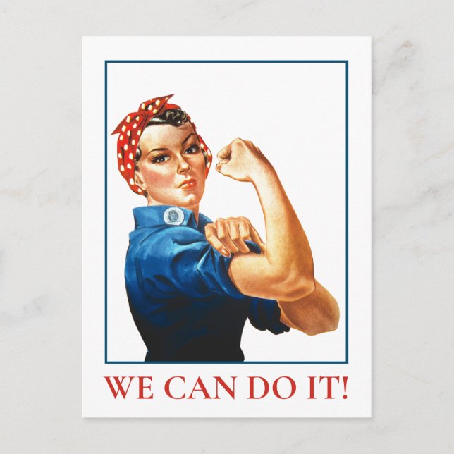 We Can Do It Rosie Riveter Women Power WWII Postcard (Front)